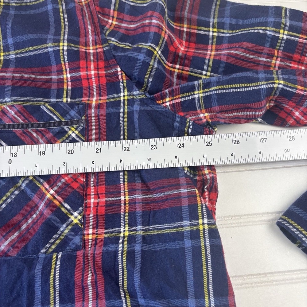 Aerie Women's Flannel Pajama Set Plaid LS Top XL Shorts XL Soft Red Blue Holiday - Picture 6 of 13